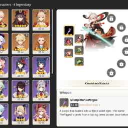 [ASIA] AR 55 ⭐26 Characters (4 Legendaries)✨ Kazuha + Mistsplitter Reforged + Hu Tao + Yoimiya + Sacrificial Sword + ✅ Full Access ✅ 0